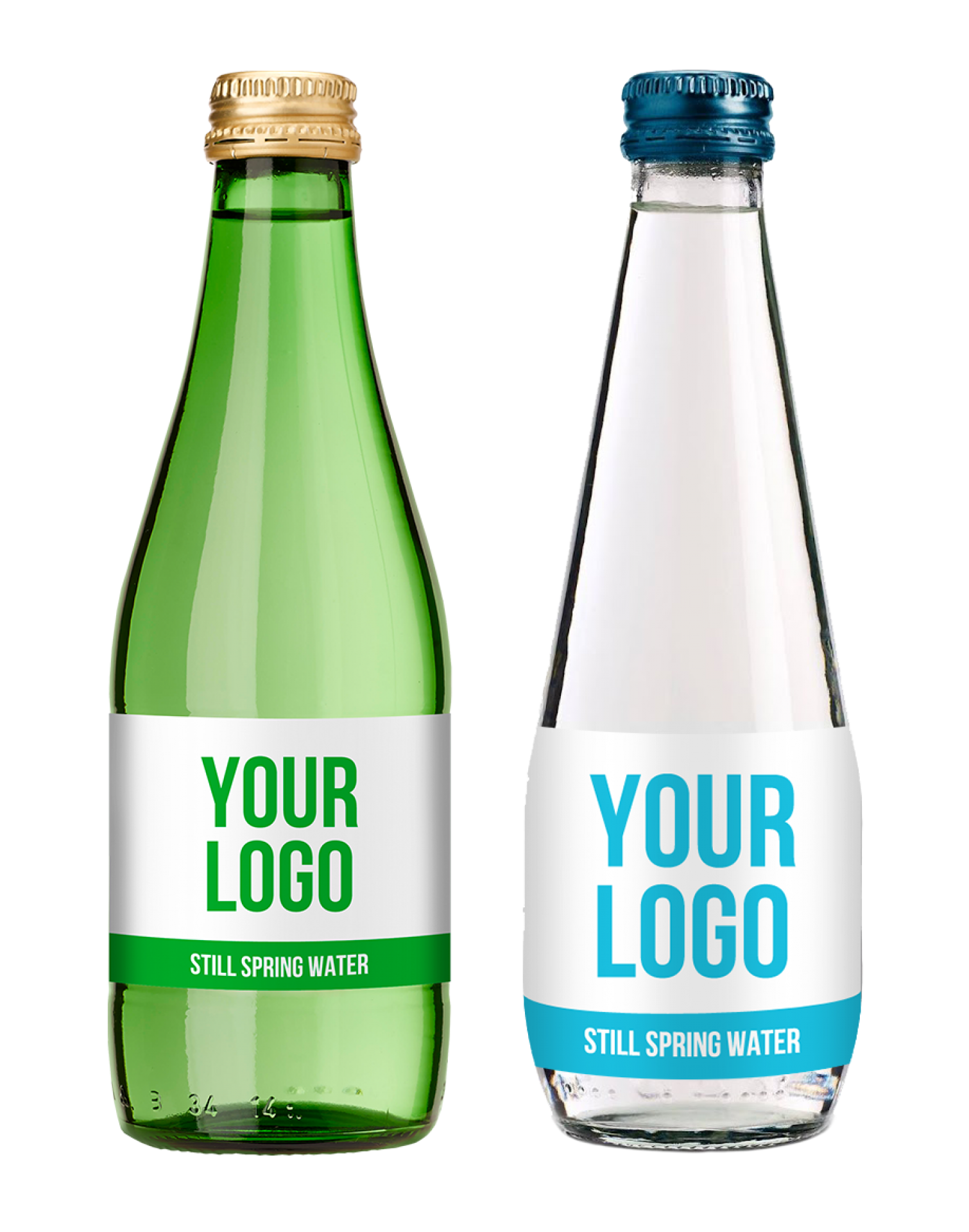 Branded Still water, Glass bottle 330 ml with full colour label, 1080